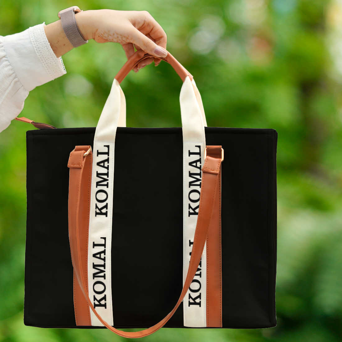 Stylish Black Sands Personalized Handbag
