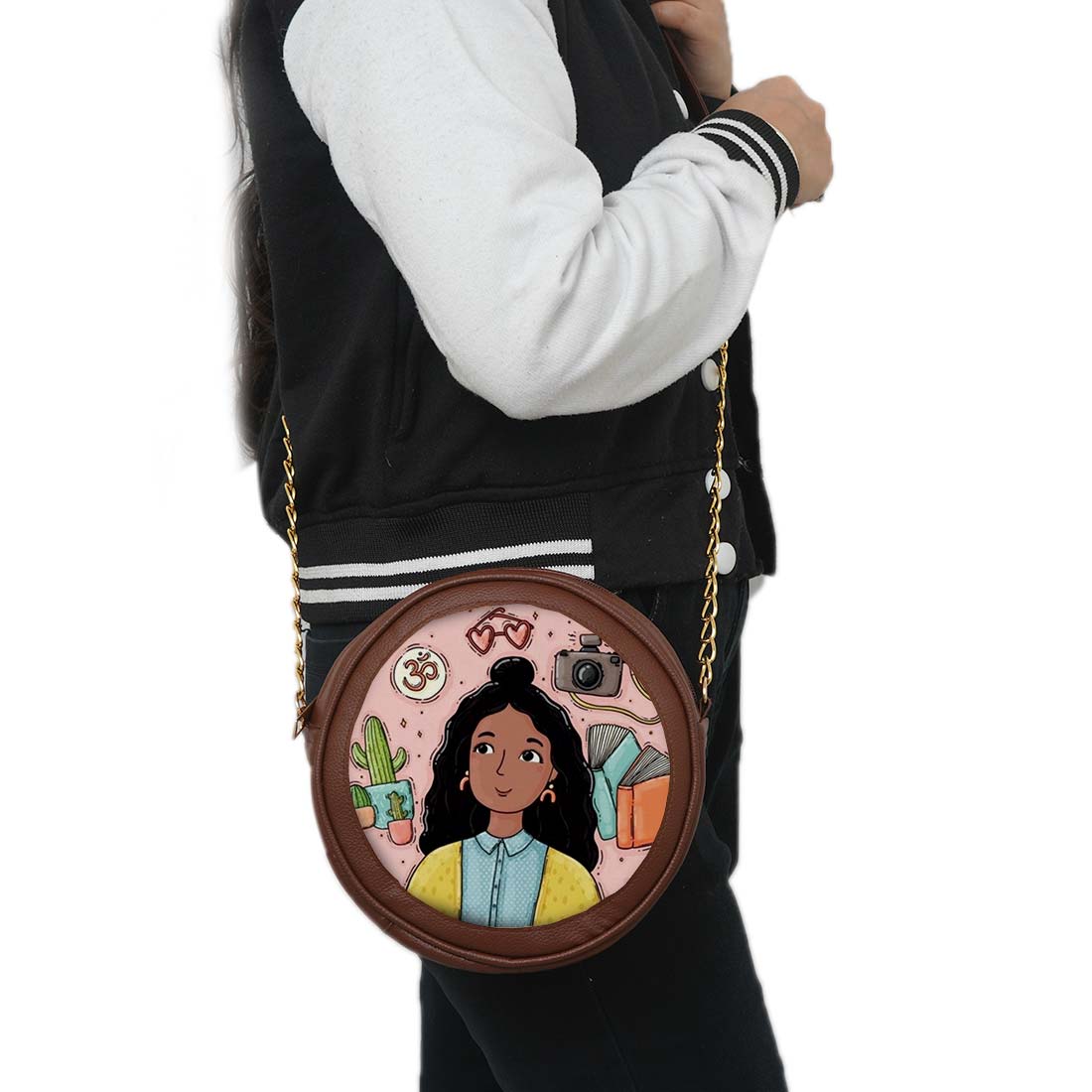 Ethereal Grace Personalised Round Sling Bag