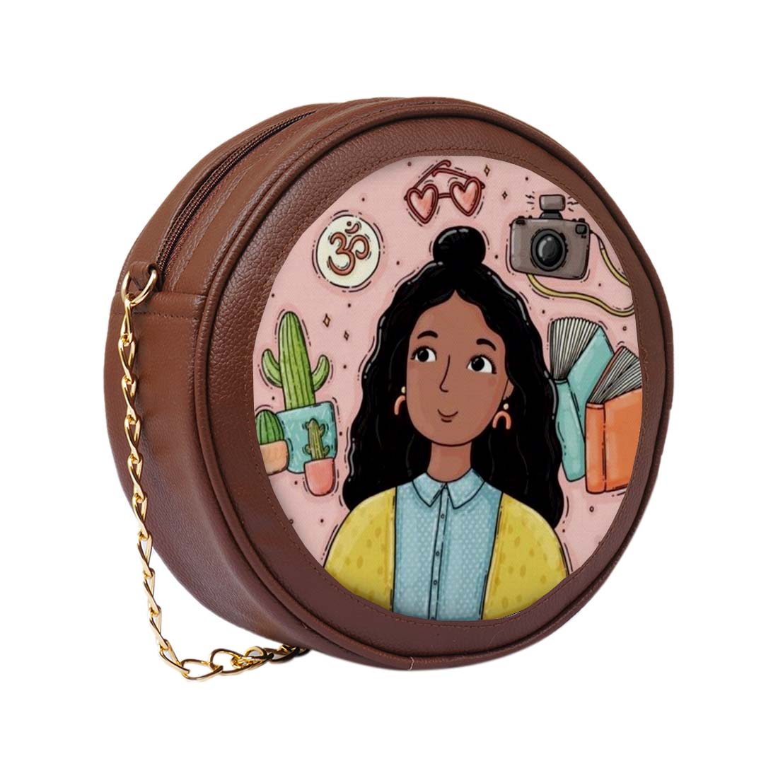 Ethereal Grace Personalised Round Sling Bag