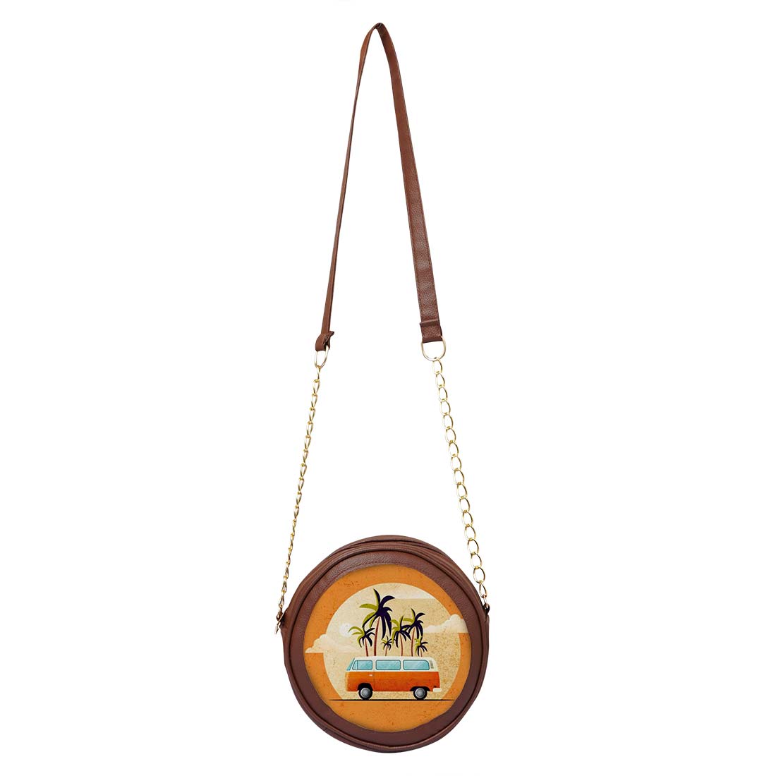 Golden Dusk Personalised Round Sling Bag