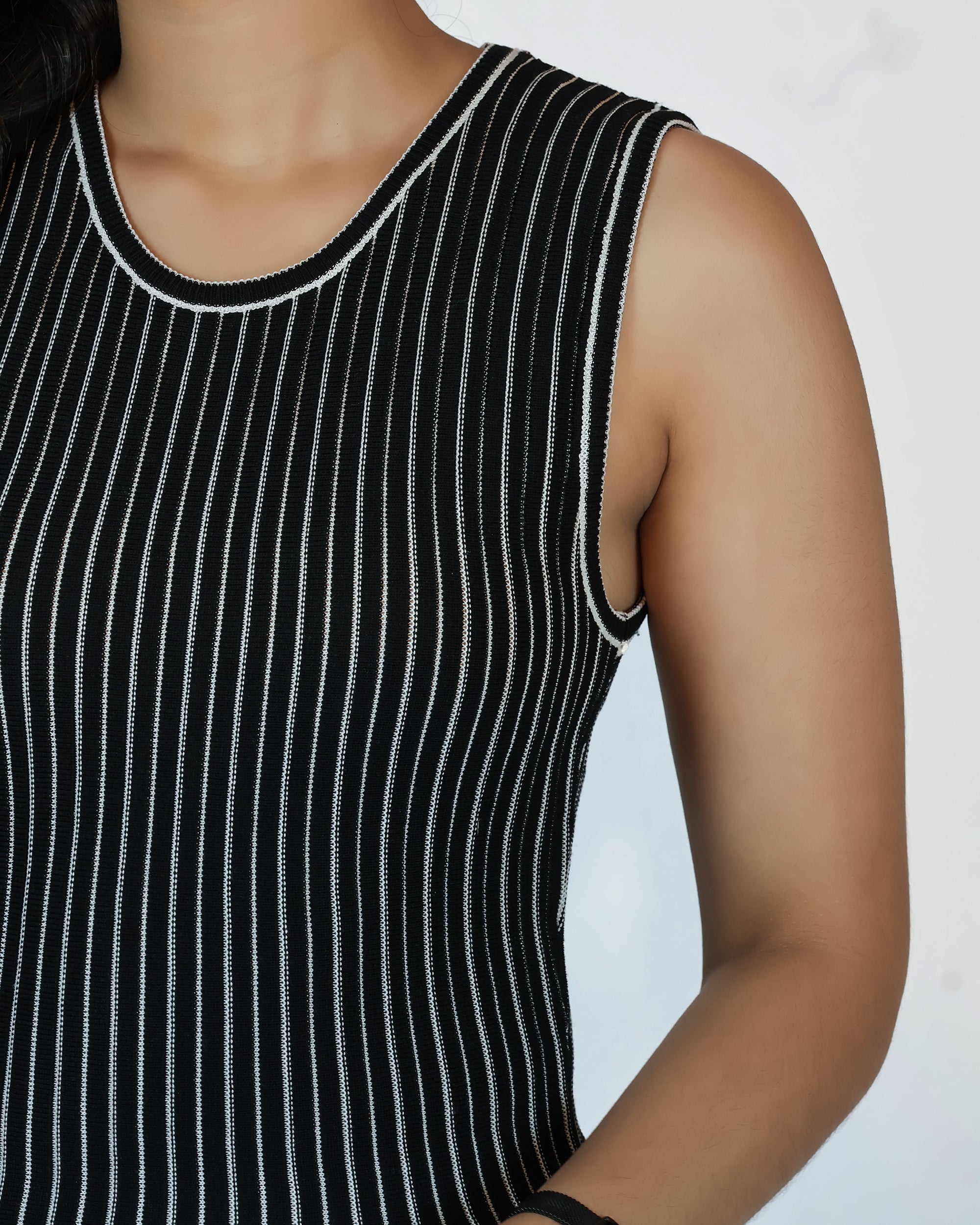 Striqa black striped dress