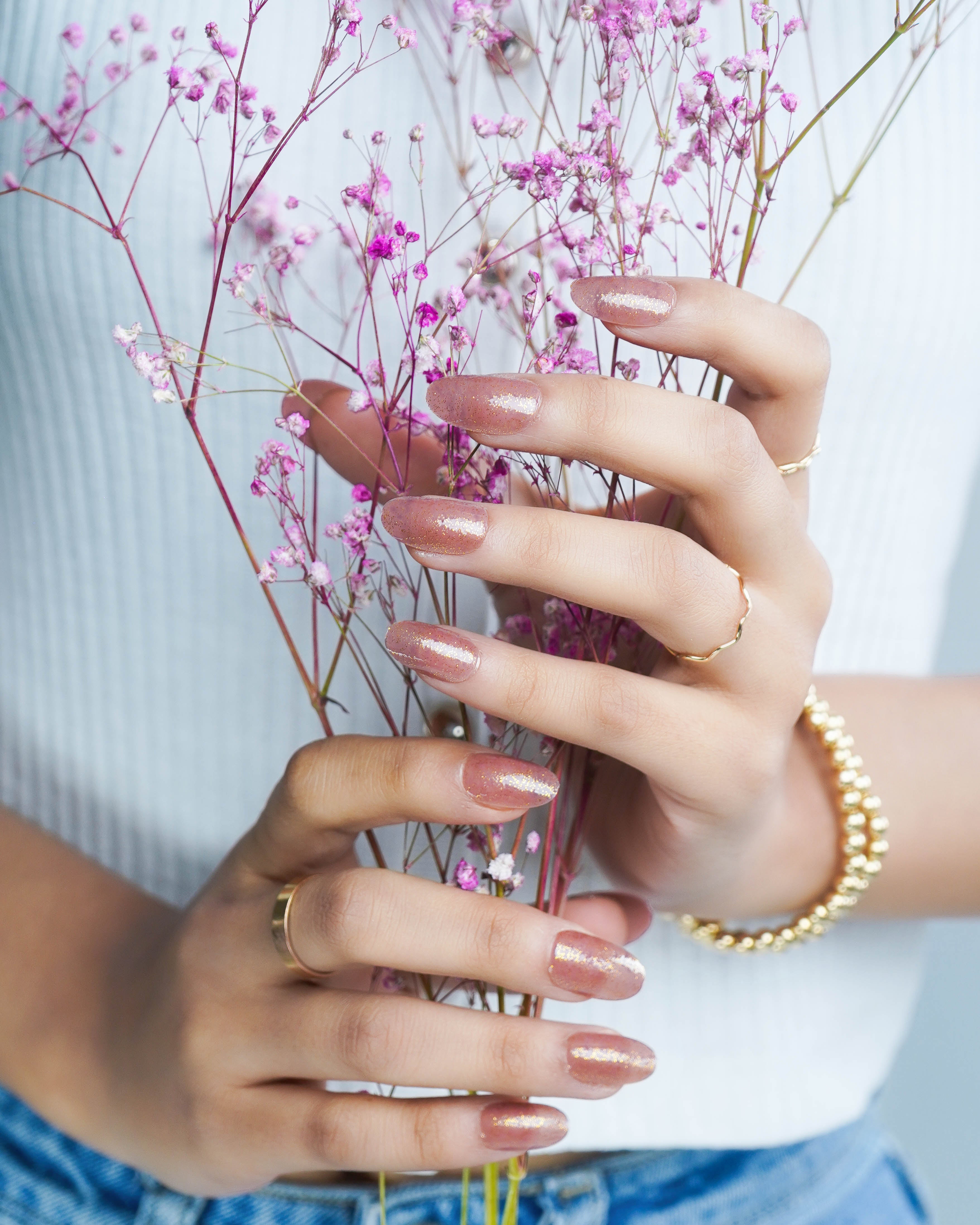 Golden Hour Gleam Press On Nails