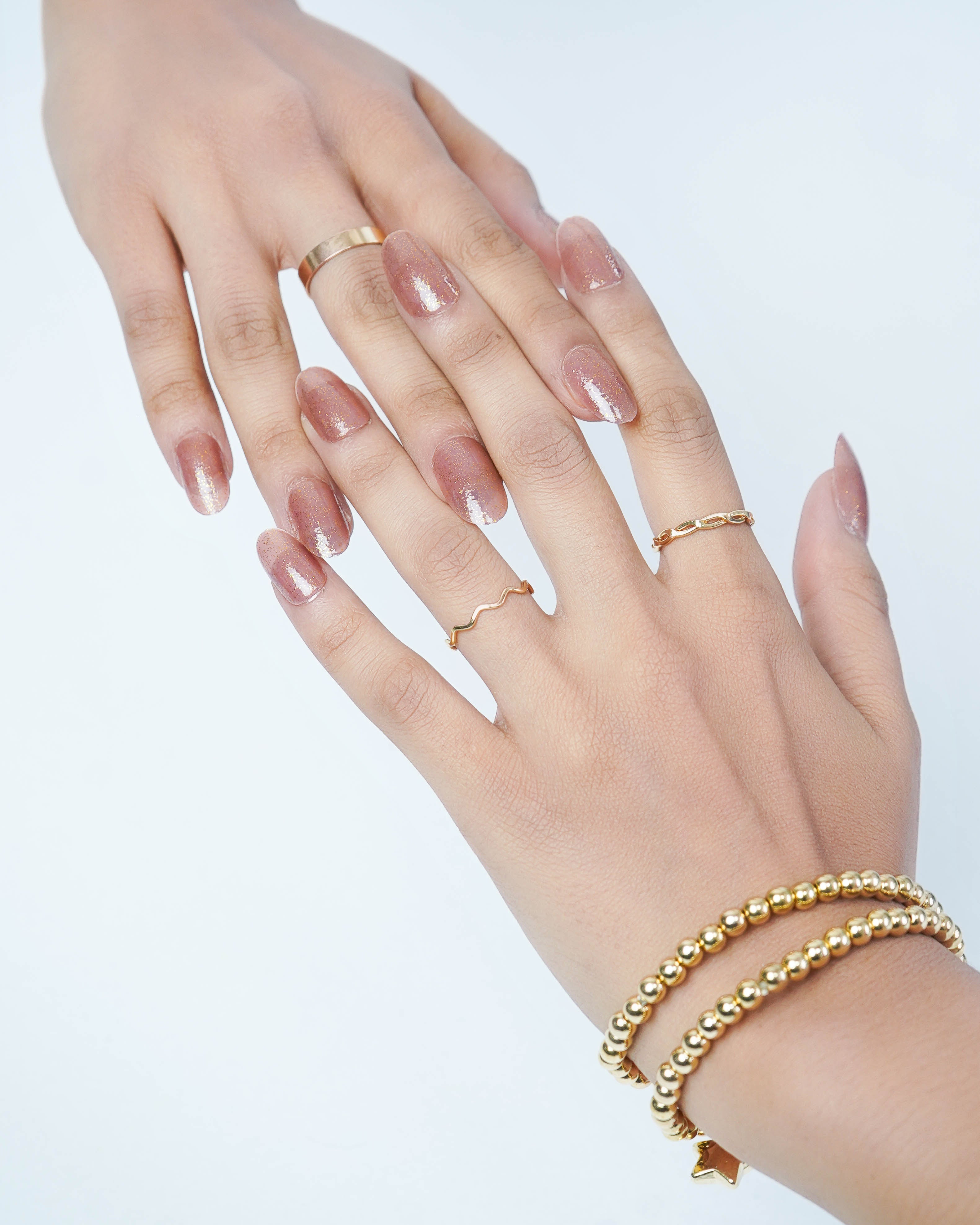 Golden Hour Gleam Press On Nails