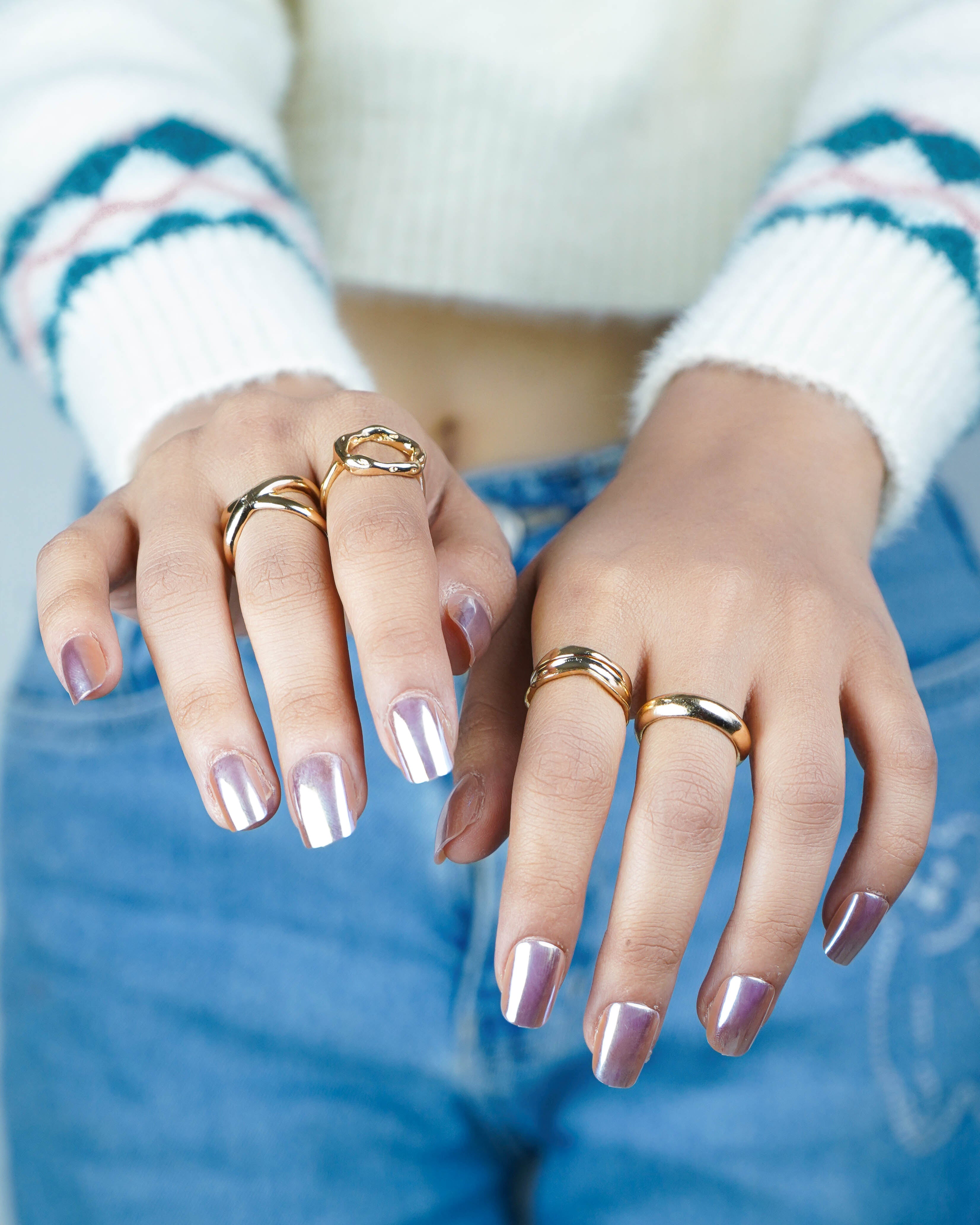 Chrome Queen Press On Nails