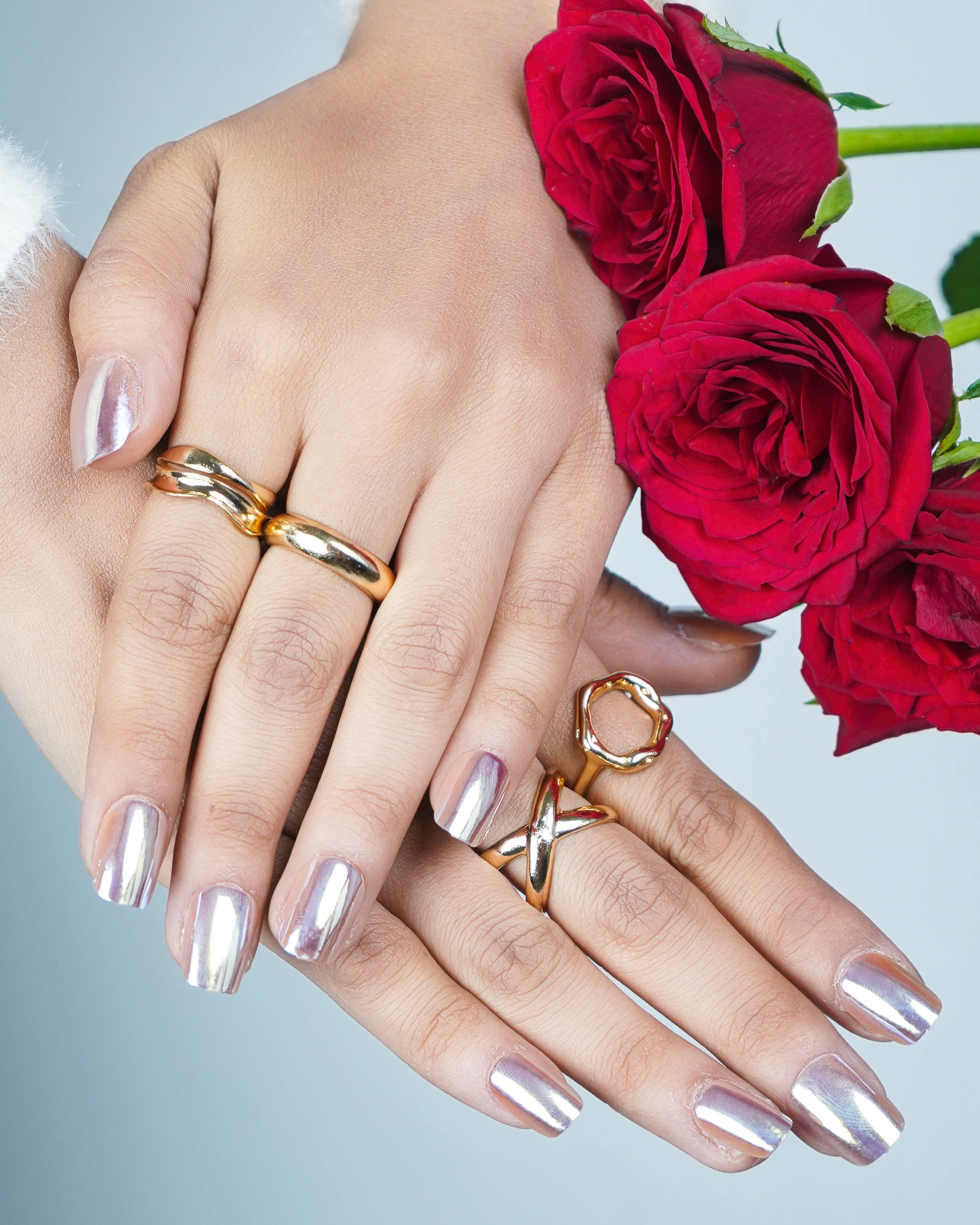 Chrome Queen Press On Nails