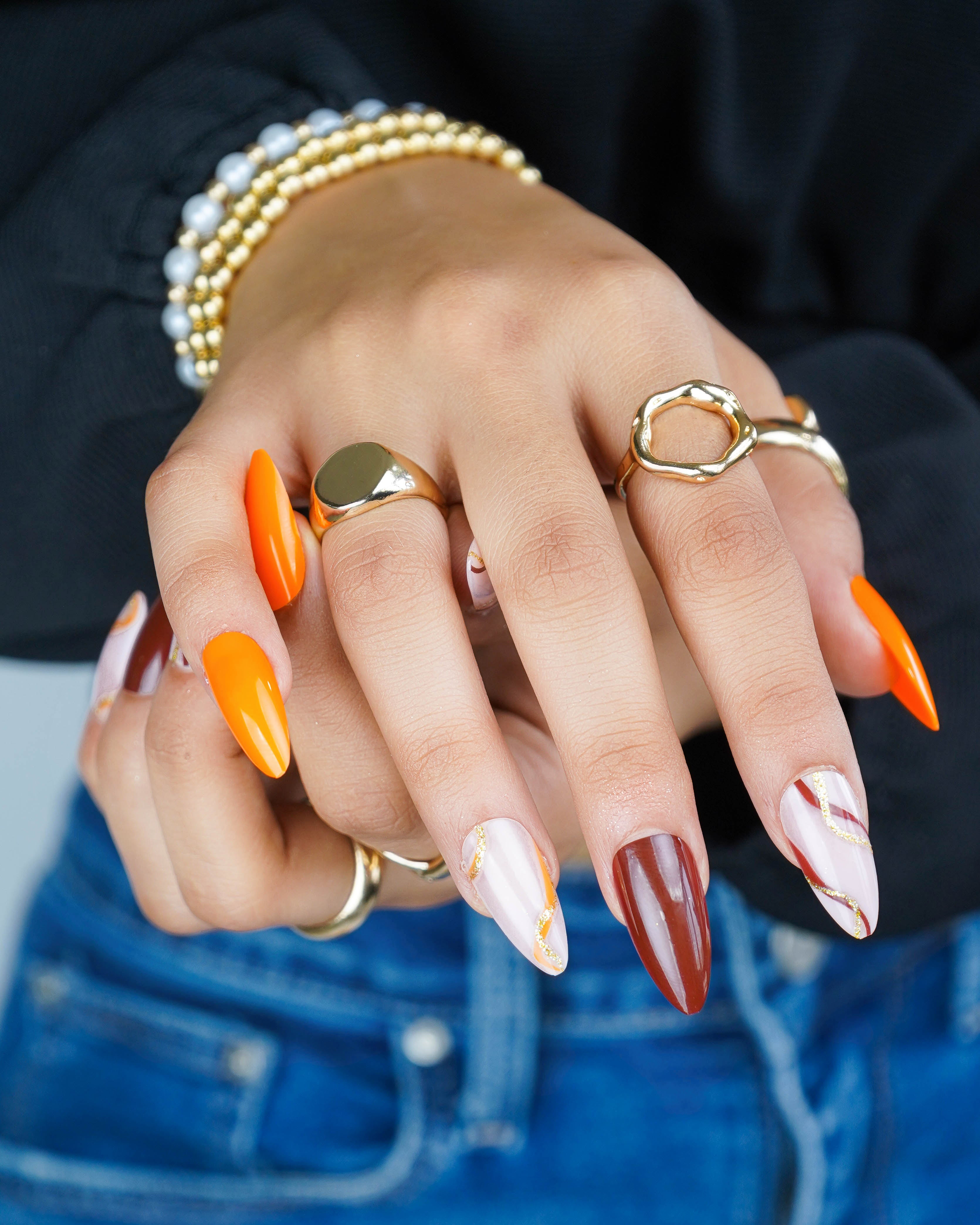 Autumn Amber Press On Nails