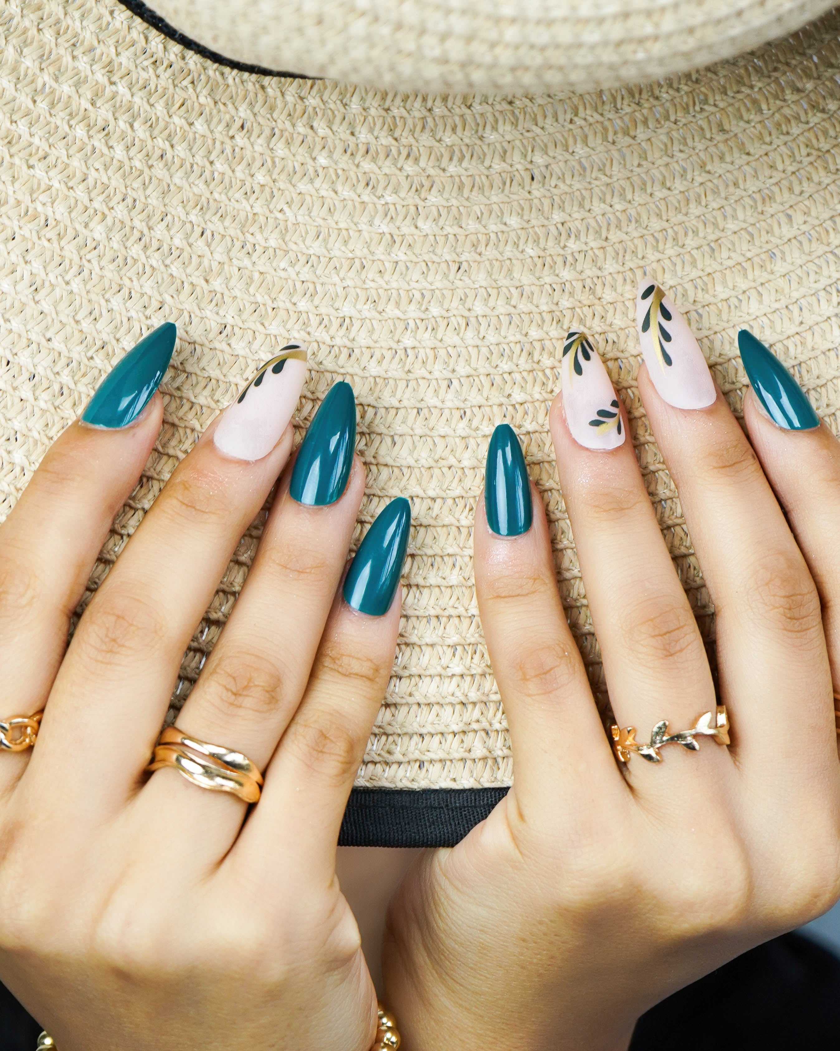 Peach Petal Vines Press On Nails