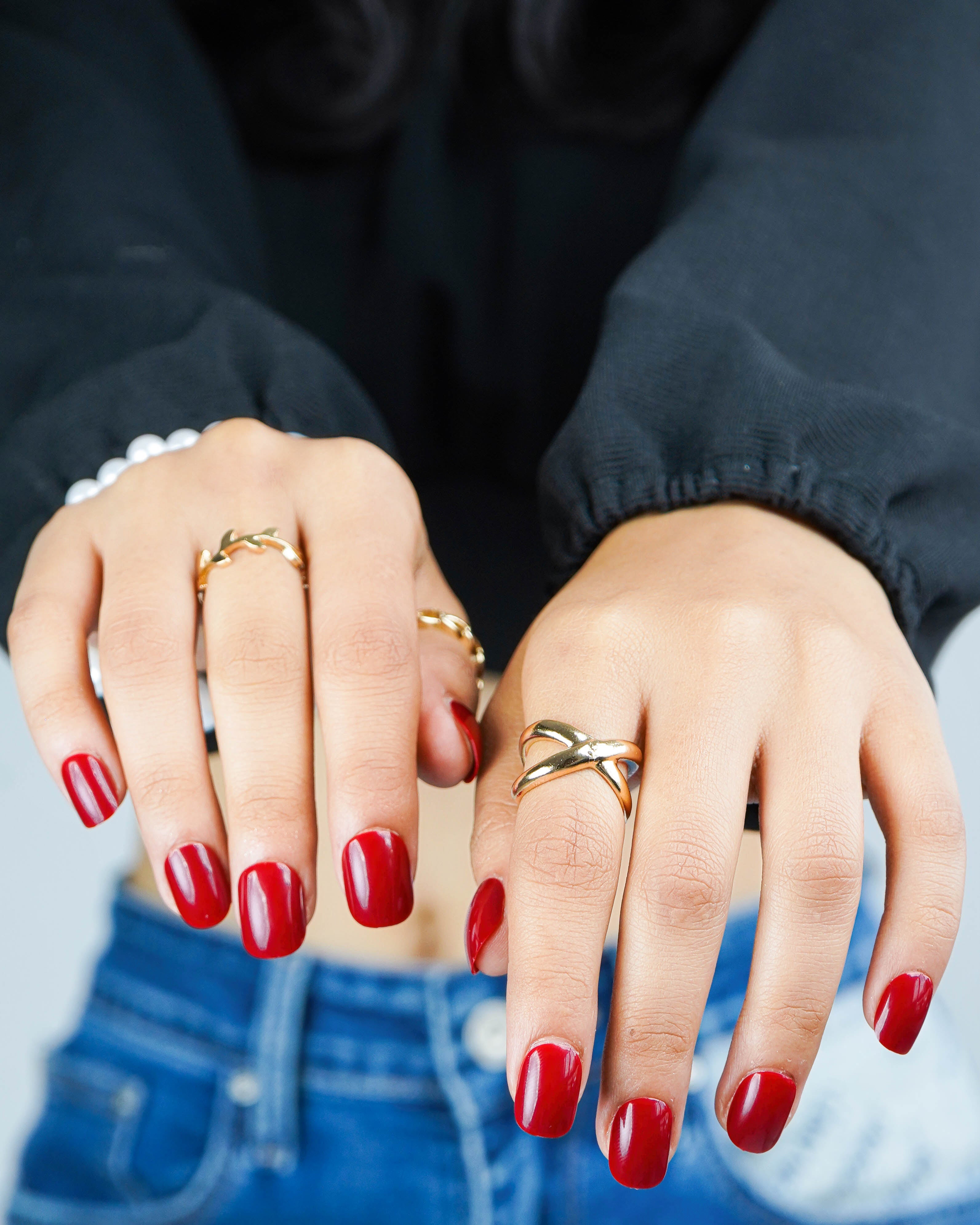 Nude Muse Hot Red Press On Nails