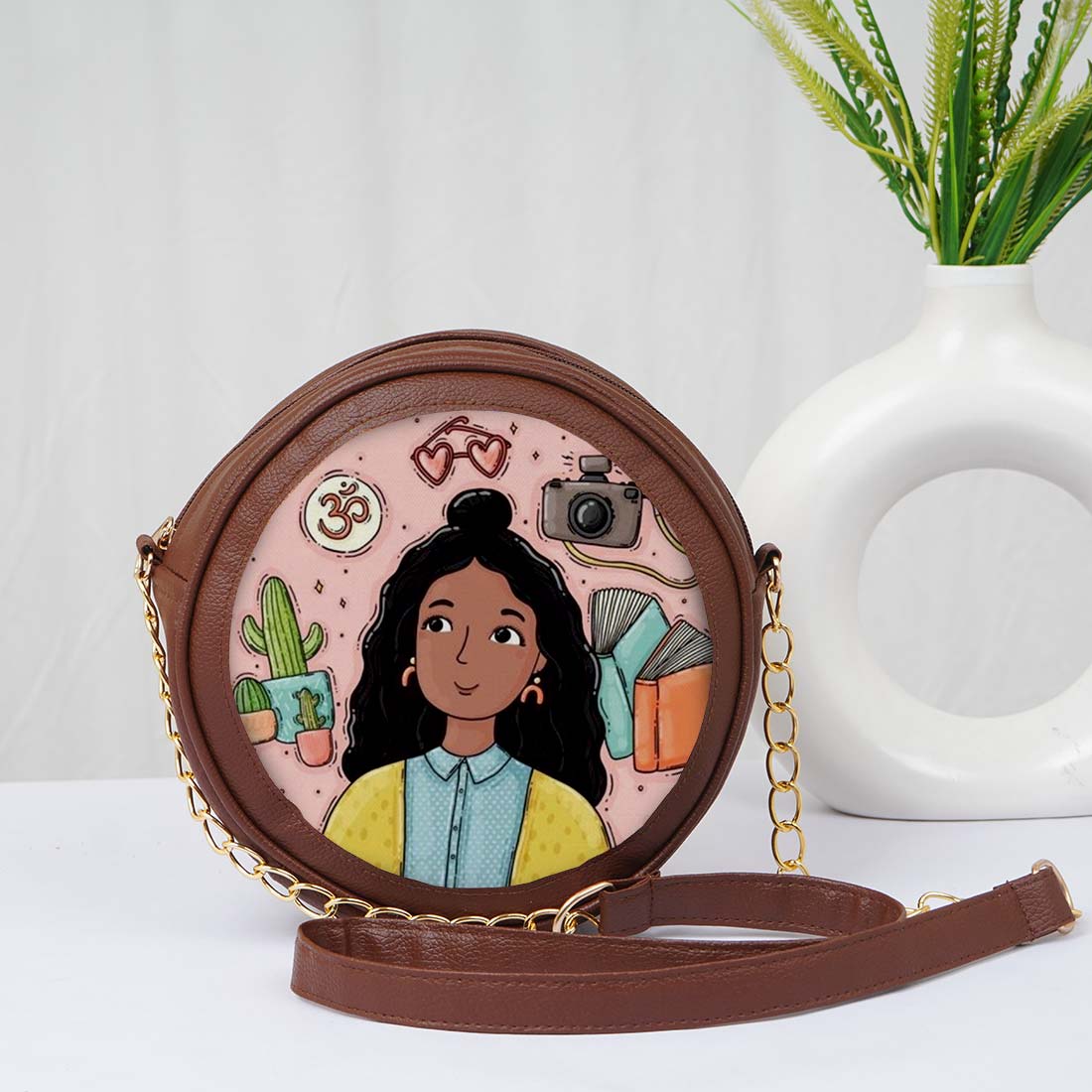 Ethereal Grace Personalised Round Sling Bag