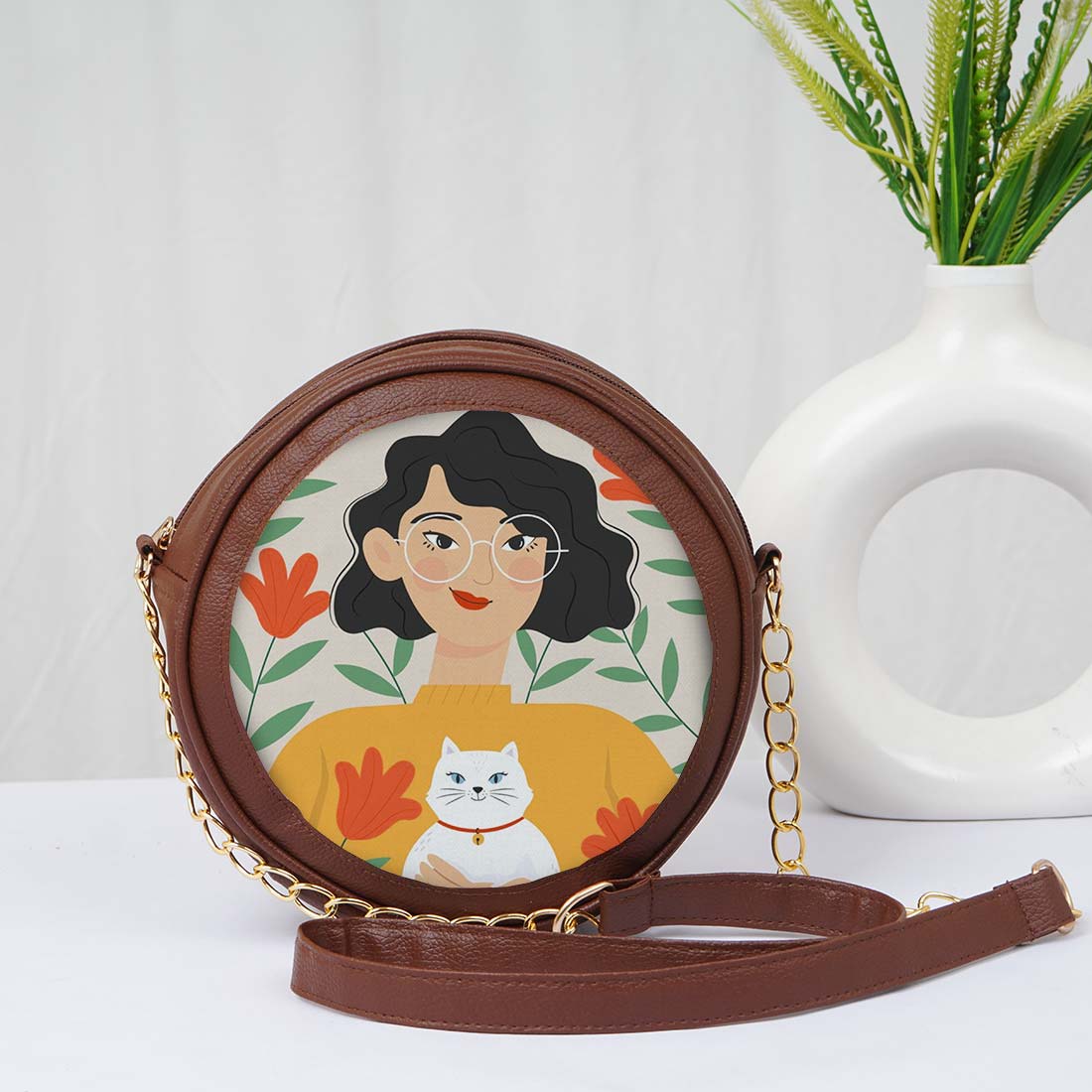 Femme Flair Personalized Round Sling Bag