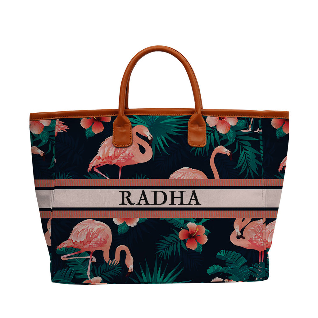 Flamingo Printed Luna Handbag