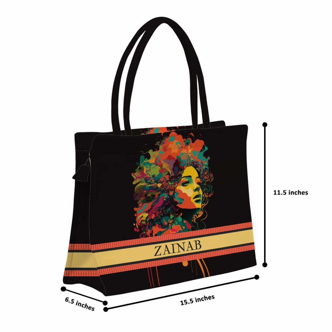 Beautiful Black Girl Printed Box Tote Bag