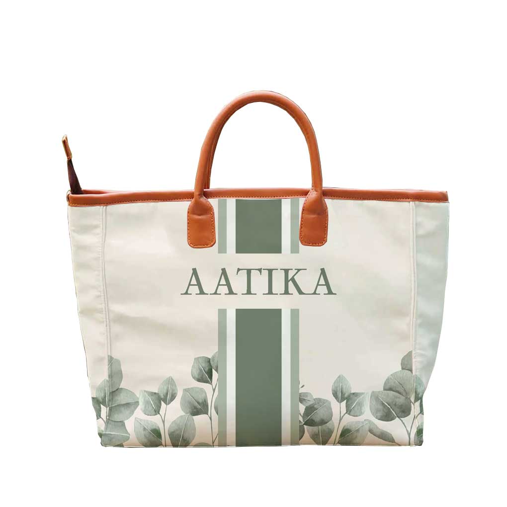 Verdant Luxe Floral Printed Personalised Luna Handbag