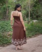 Cocoa Earth Brown Flared Dress
