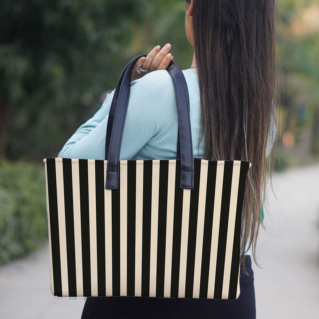 Strip printed Women's Office Bag