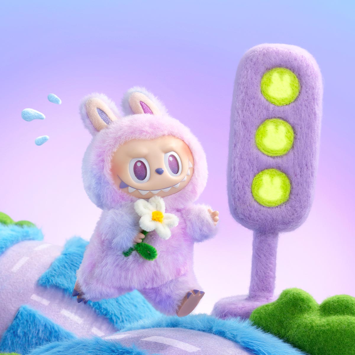 Pop Mart Labubu Plush Limited‑Edition Fuzzy Bunny‑Eared Monster