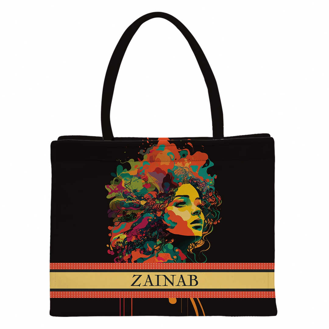 Beautiful Black Girl Printed Box Tote Bag
