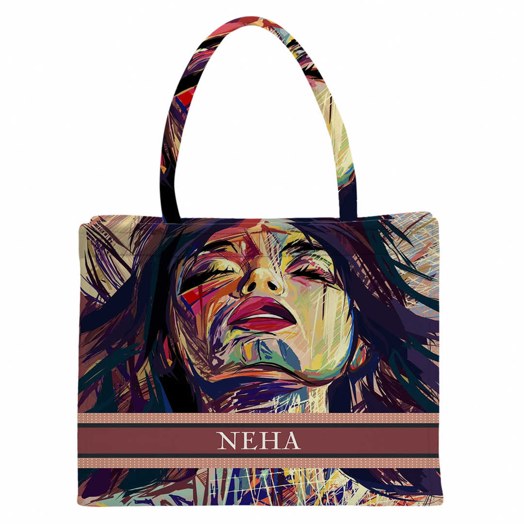 Soleil Beautiful Printed Box Tote Bag