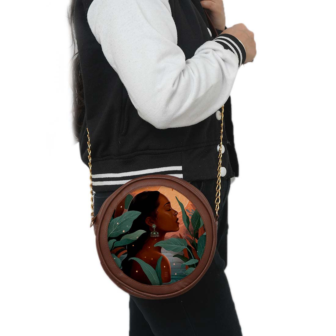 Aura Chic Personalized Round Sling Bag
