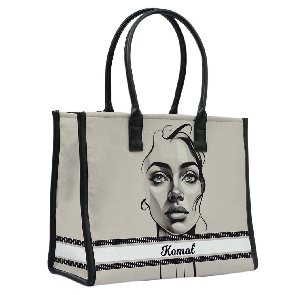 Bold Essence Personalised Grey Box Tote Bag