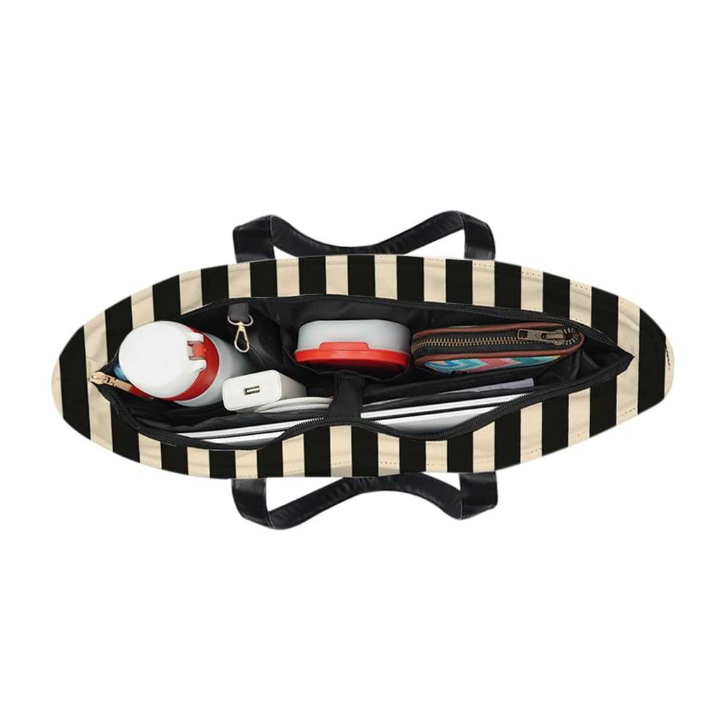Strip printed Women's Office Bag