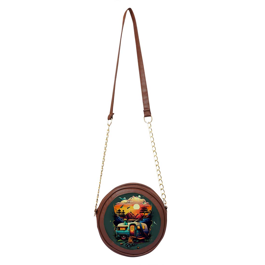 Serene Escape Personalised Round Sling Bag