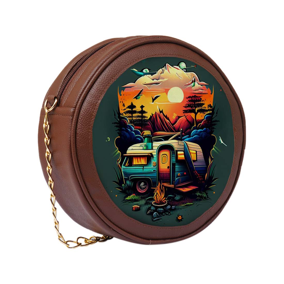Serene Escape Personalised Round Sling Bag