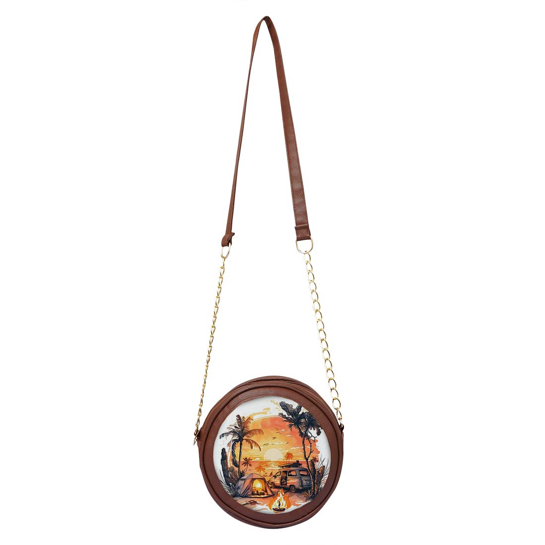 Wanderlust Personalised Stylish Round Sling Bag
