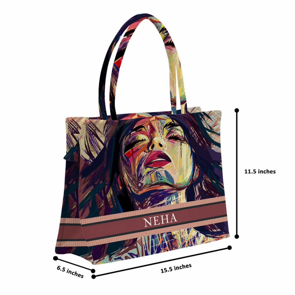 Soleil Beautiful Printed Box Tote Bag