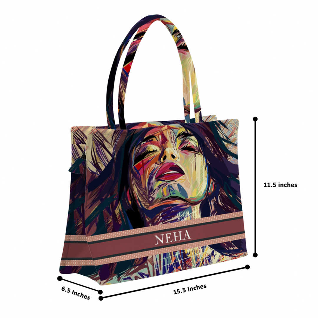 Soleil Beautiful Printed Box Tote Bag