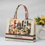 Beach Vibes Personalized Tote Handbag