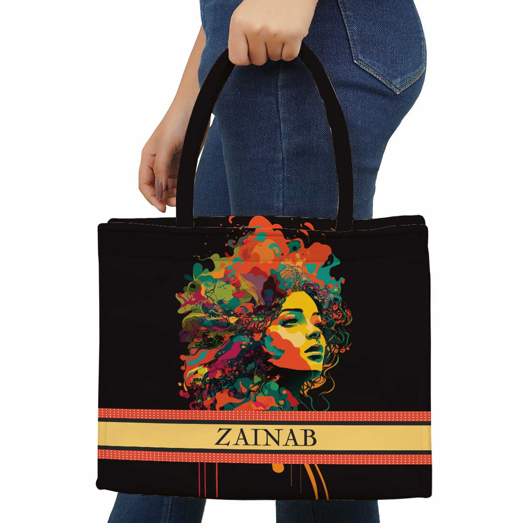 Beautiful Black Girl Printed Box Tote Bag
