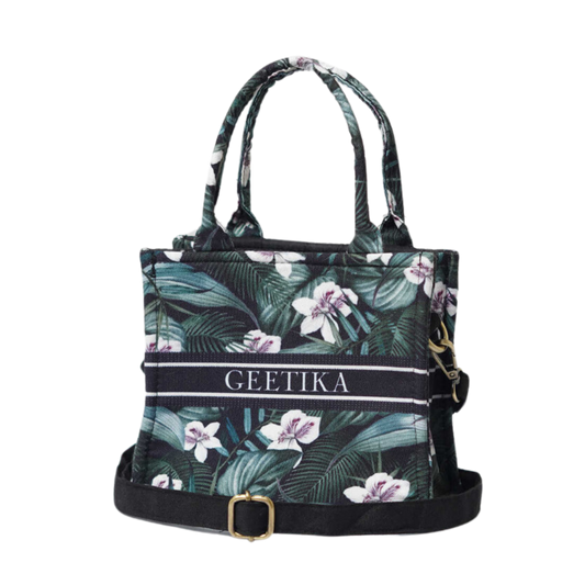 Green Floral Personalised Printed Sling Bag