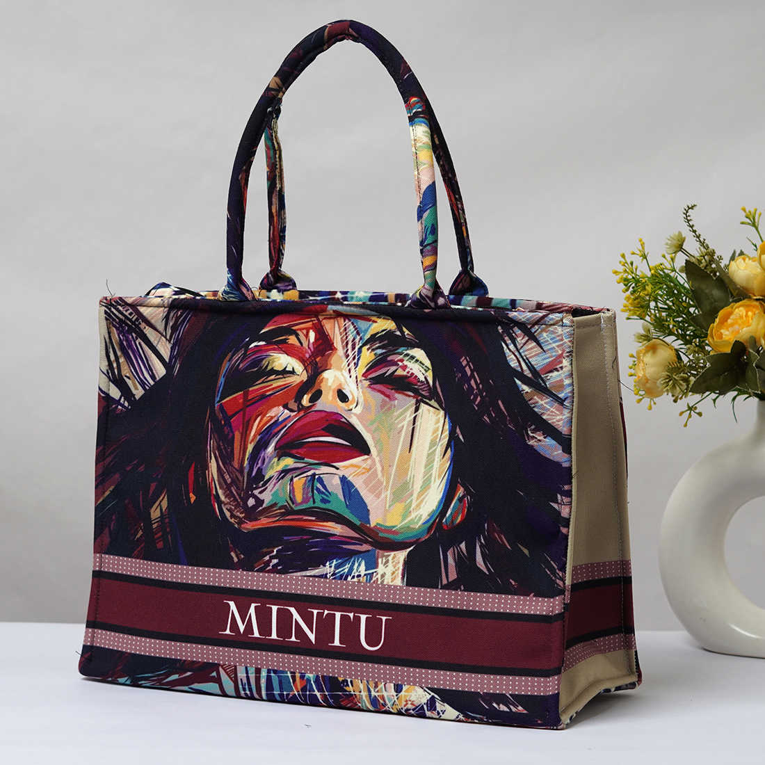 Soleil Beautiful Printed Box Tote Bag