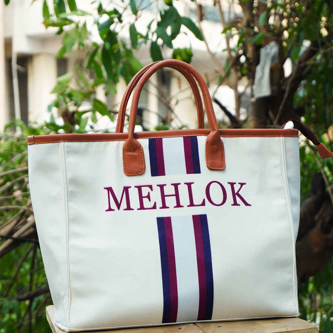 Regal Stripes Personalised Luna Handbag