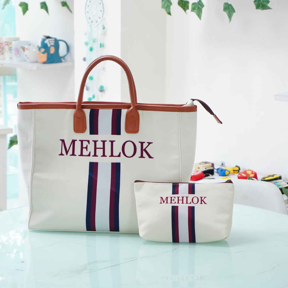 Regal Stripes Personalised Luna Handbag