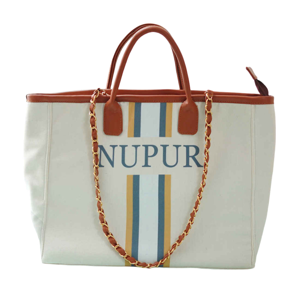 Coastal Stripe Personalised Luna Handbag