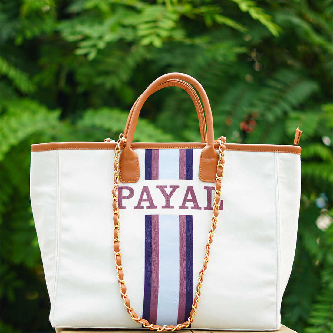 Regal Stripes Personalised Luna Handbag