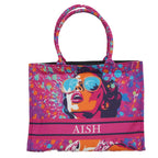 Artsy Aura Girl with Attitude Printed Box Tote Bag