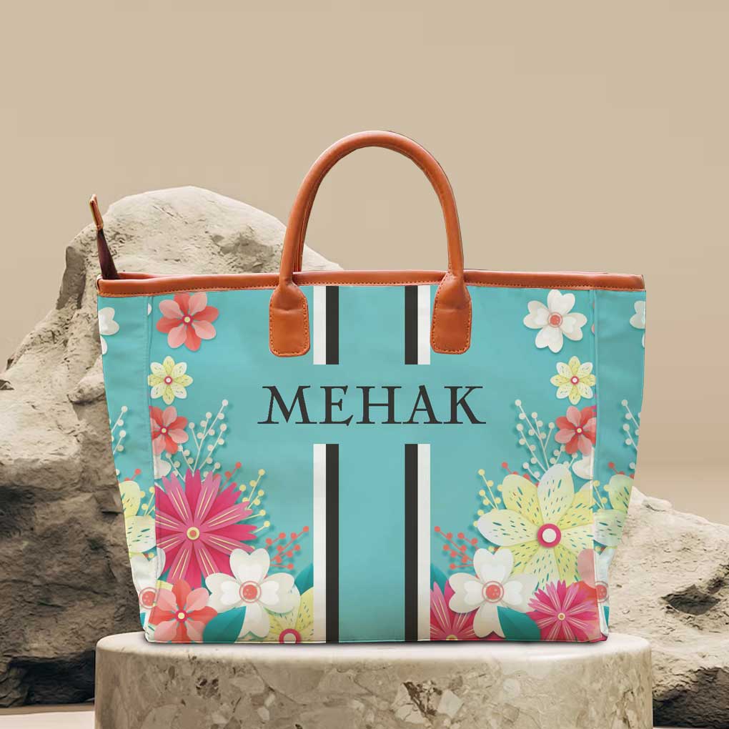 Flora Essence Printed Personalised Luna Handbag