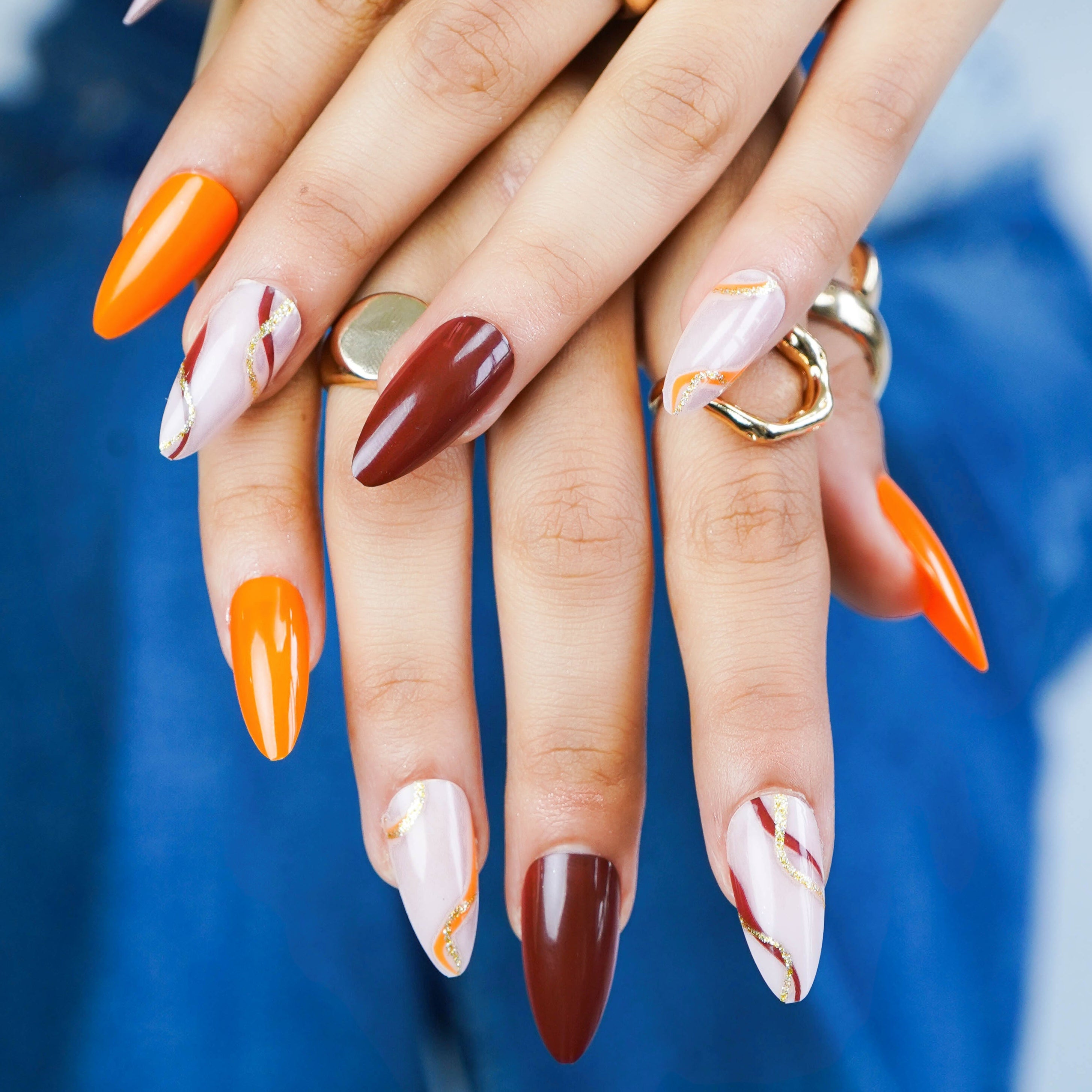Autumn Amber Press On Nails
