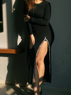 Black Slit Dress