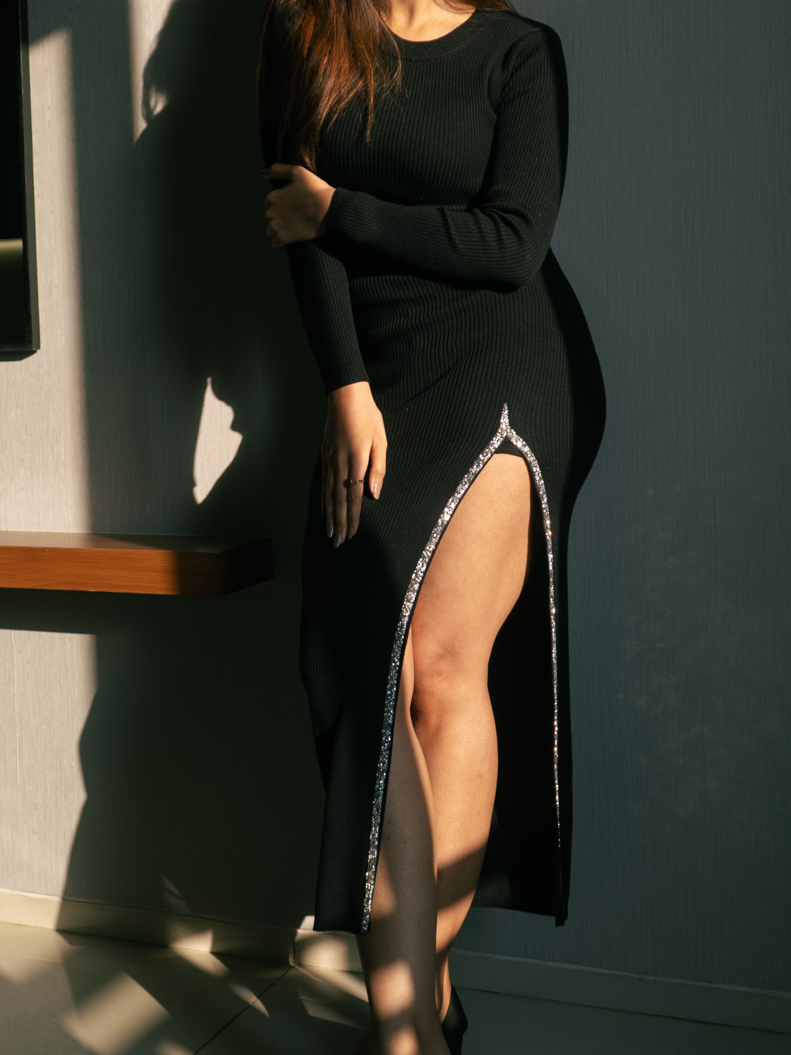 Black Slit Dress