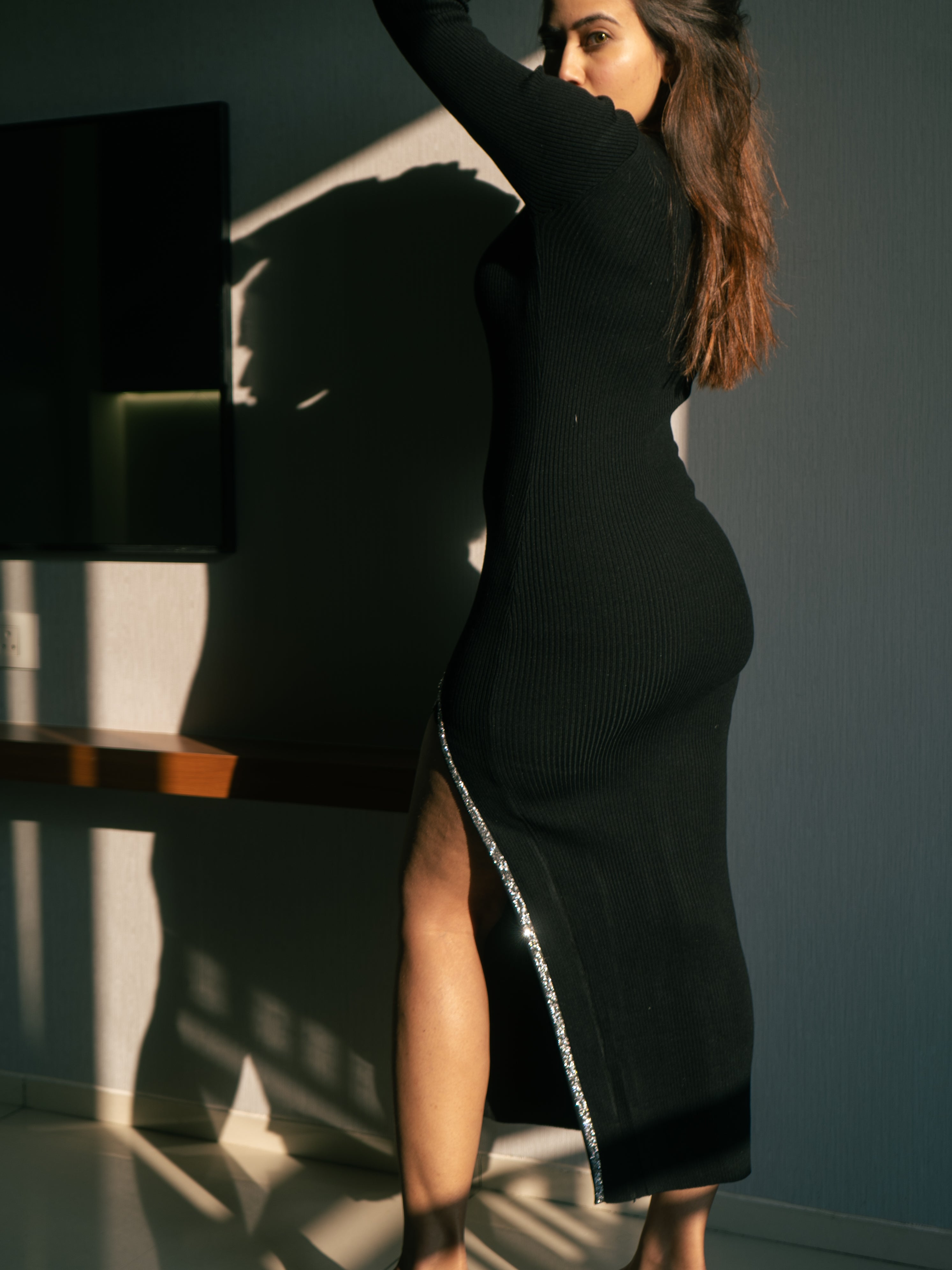 Black Slit Dress