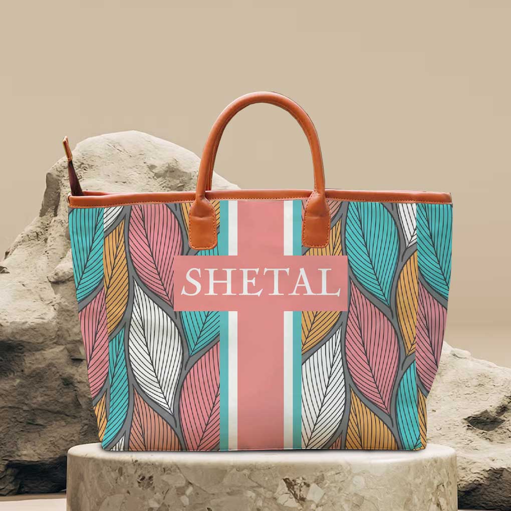 Lush Fern Leafs Printed Personalised Luna Handbag