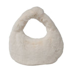 Fashionable winter hand held fluffy white bag