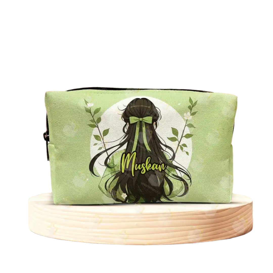 Diva Charm Personalised Leaf Printed Make Up Pouch