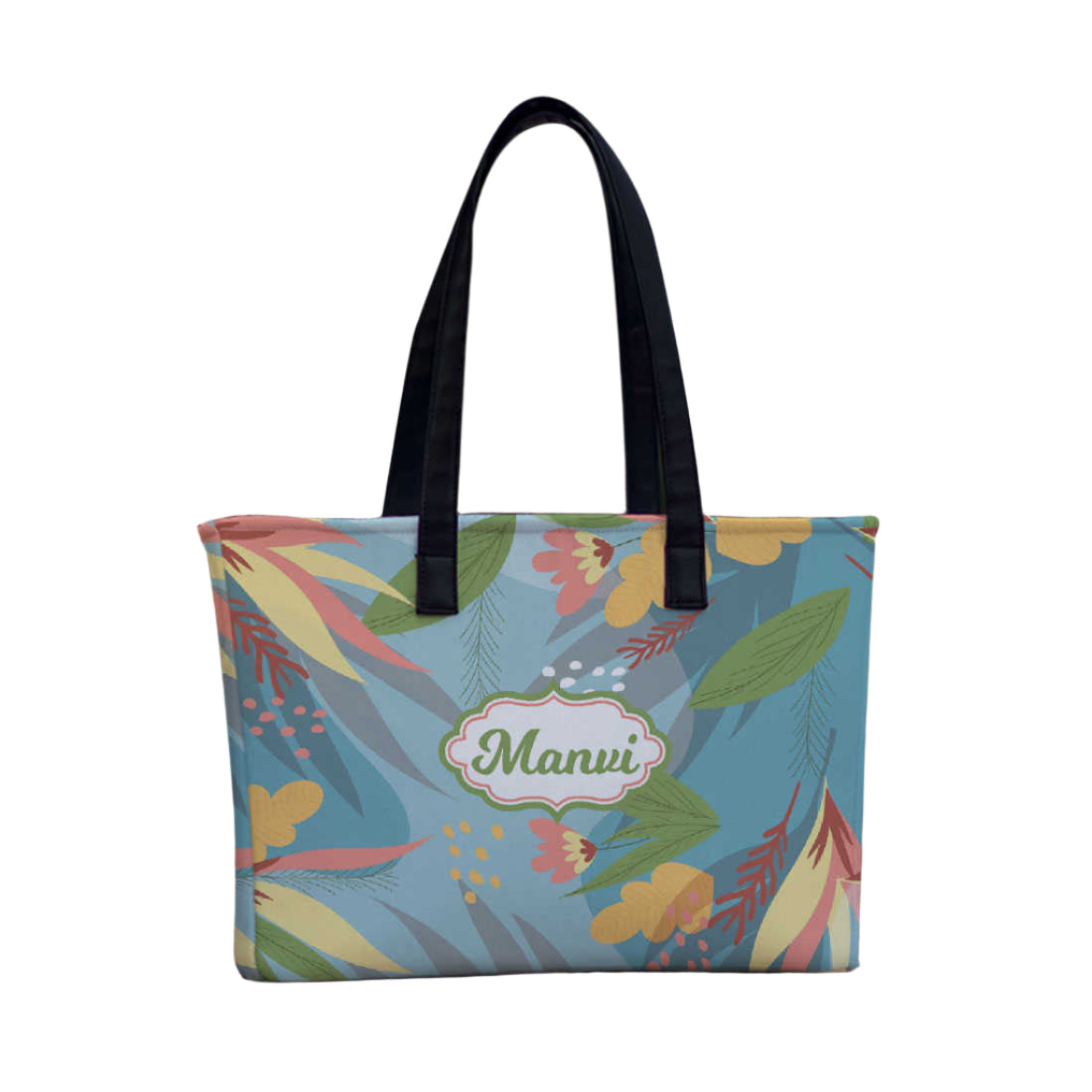 Sage Luxe Tropical Print Office Bag