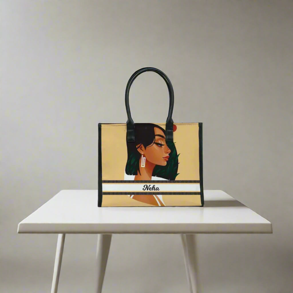 Noir Luxe Personalised Box Tote Bag