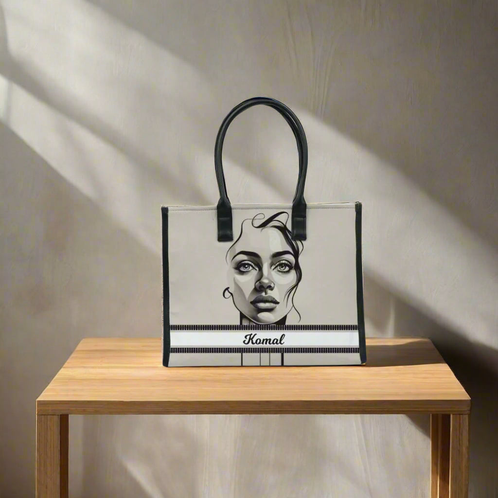 Bold Essence Personalised Grey Box Tote Bag